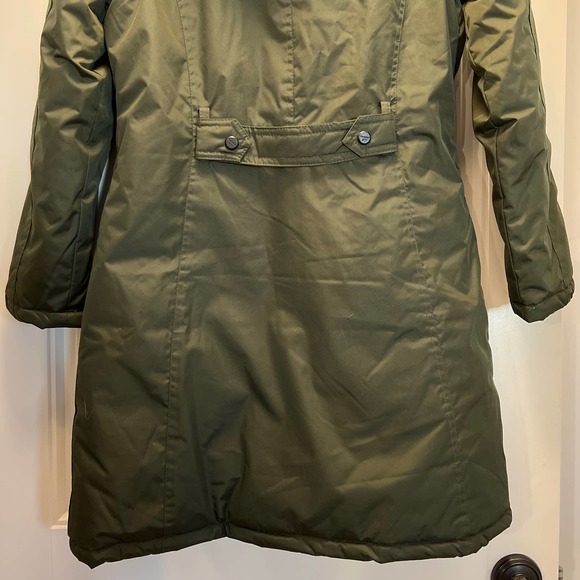 Madden Girl Women's Faux Fur Trim Hooded‎ Parka Jacket with Pockets Size S Green - Picture 8 of 9